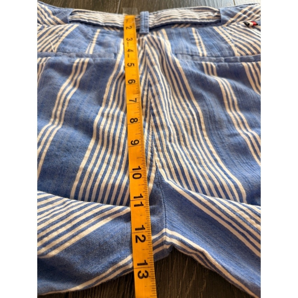 Tommy Hilfiger Relaxed Tapered Chino Striped Pants Blue 4 Coastal Summer Preppy - Picture 11 of 16
